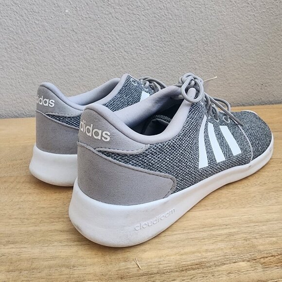 Adidas Womens Cloudfoam QT Racer Running Shoes Sneakers FX3427 Gray White Size 9 - Picture 6 of 13